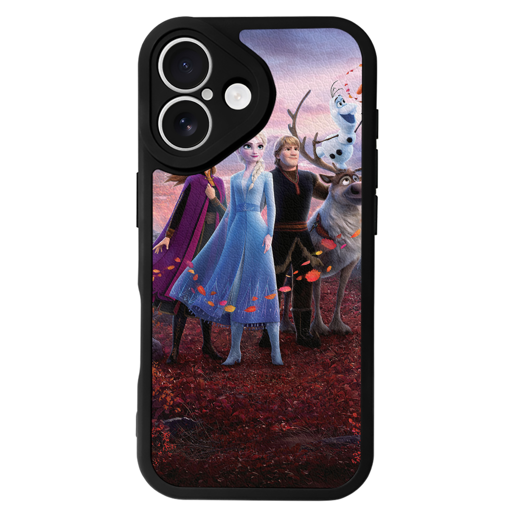（画像用） アナと雪の女王 アンナ エルサ Frozen Anna Elsa 【iPhone 16シリーズ対応】シリコンスマホケース（レザー調） 材質：シリコン